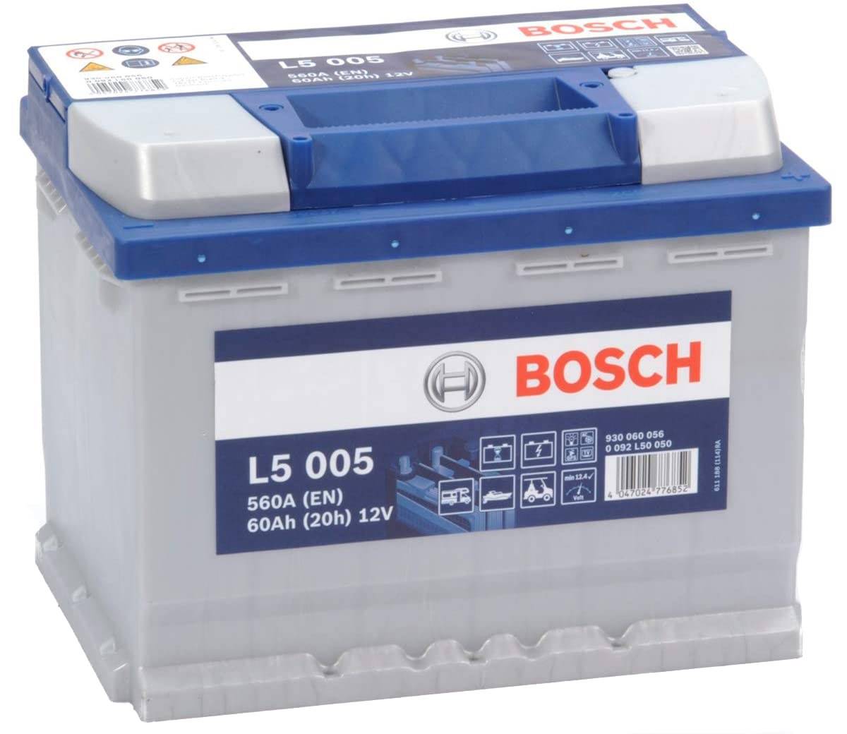Bosch L5005 Batterie décharge lente 12V, 60Ah, 560A - Loisirs,  Camping-Cars, Bateaux, … : : Auto et Moto