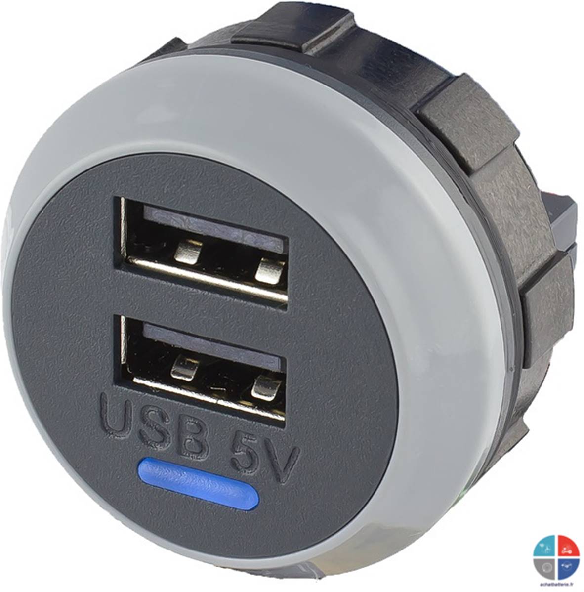 2 Pcs Prise de Chargeur de Voiture Double USB,12V/24V Panneau de USB  Commande avec