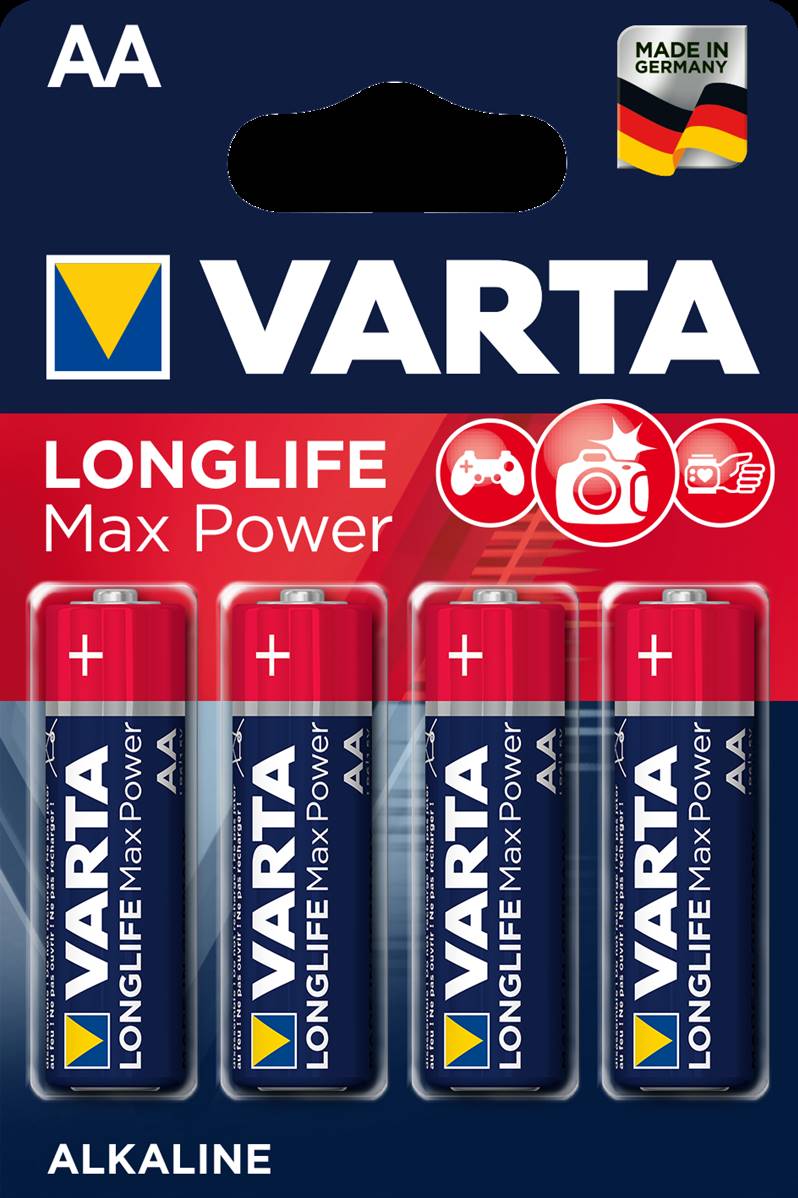 Piles rondes 1,5V AA LR6 Varta LongLife POWER (x4)