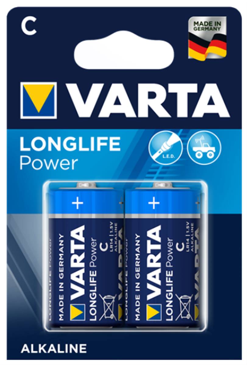 VARTA Pile alcaline LONGLIFE Power, Baby (C/LR14)